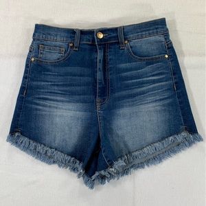 Celebrity Pink The Deb Cut-Off High Rise Shorts Finished Raw Hem Size 7/‎ 27